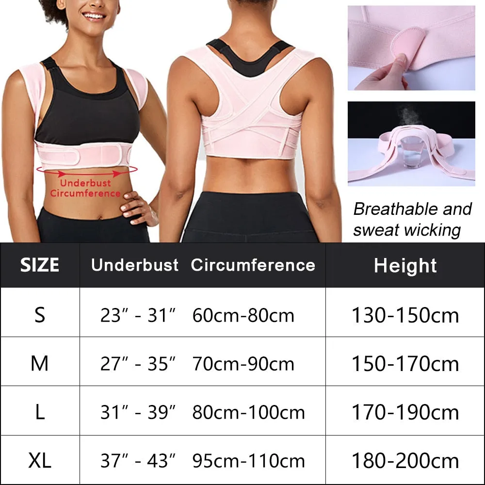 Adjustable Breathable Upper Back Posture Corrector Brace for Neck Shoulder