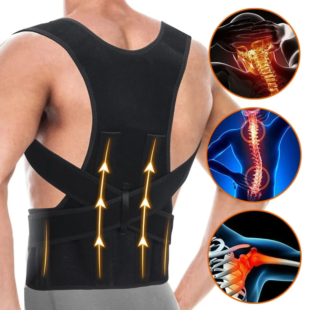 Adjustable Full Back Posture Corrector Support Straightener for Improve Hunchback Relieve Pain