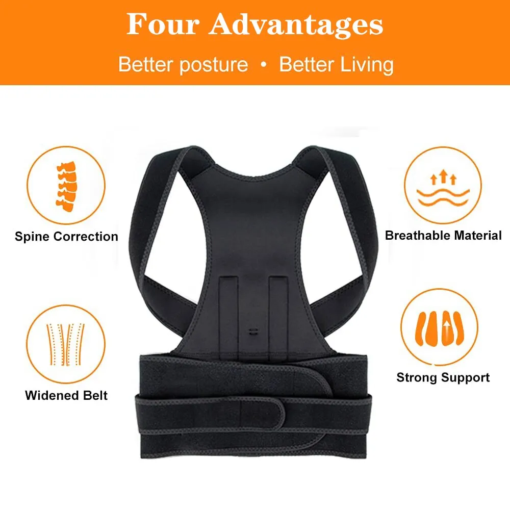 Adjustable Full Back Posture Corrector Support Straightener for Improve Hunchback Relieve Pain