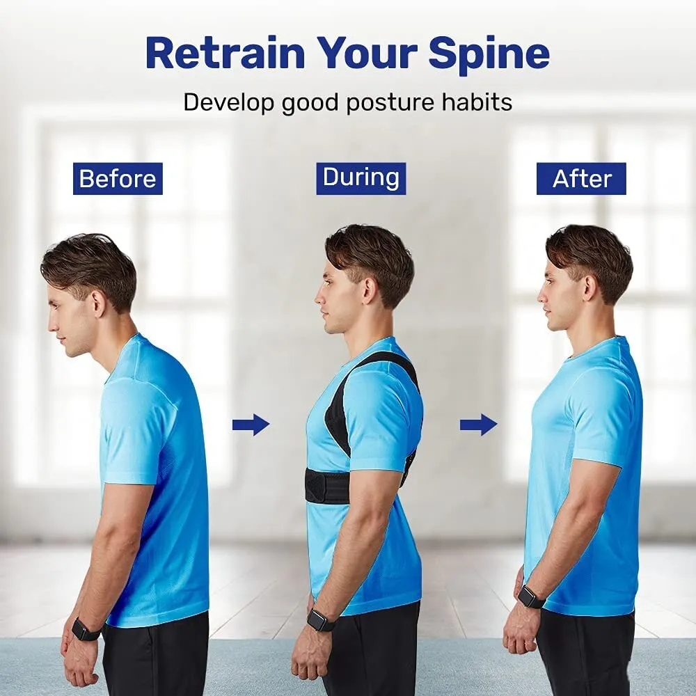 Adjustable Full Back Posture Corrector Support Straightener Neck Shoulder Back Pain Relief & Anti-hunchback