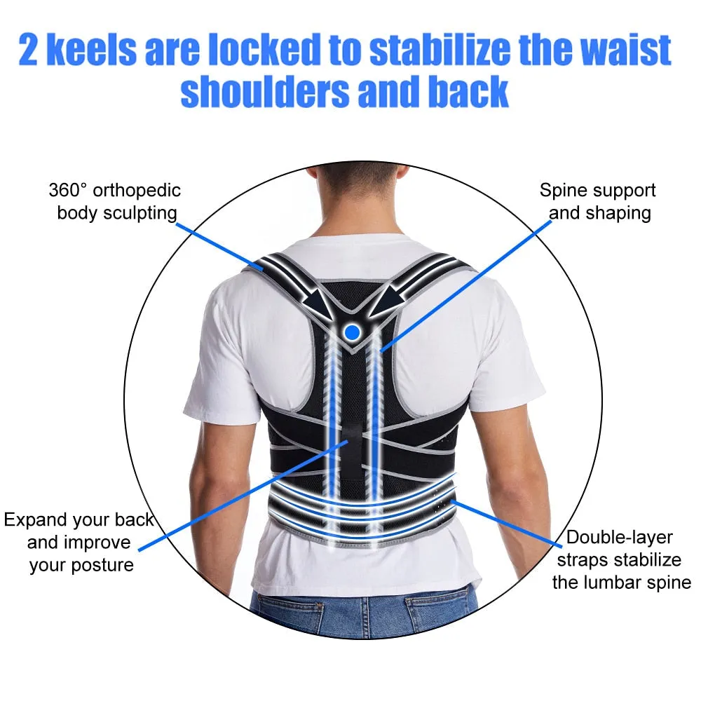 Adjustable Fully Back Brace Posture Corrector for Upper and Lower Back Pain Relief
