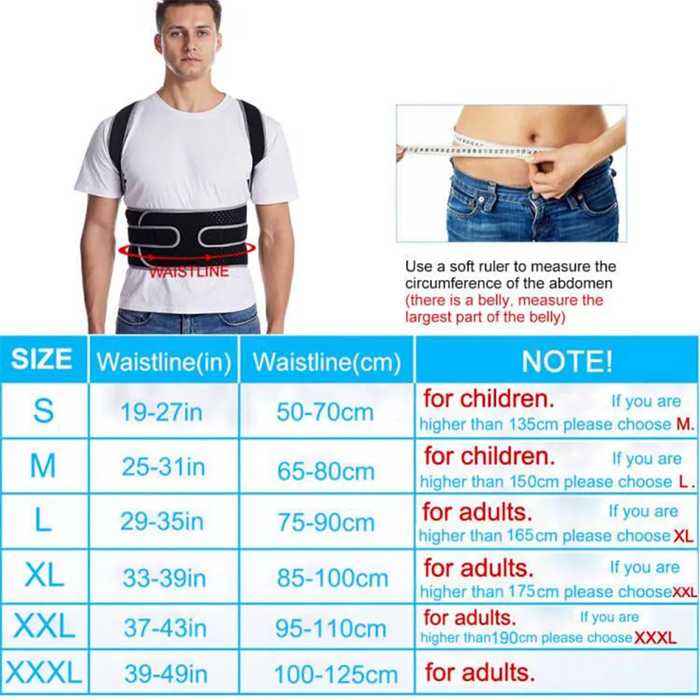 Adjustable Fully Back Brace Posture Corrector for Upper and Lower Back Pain Relief