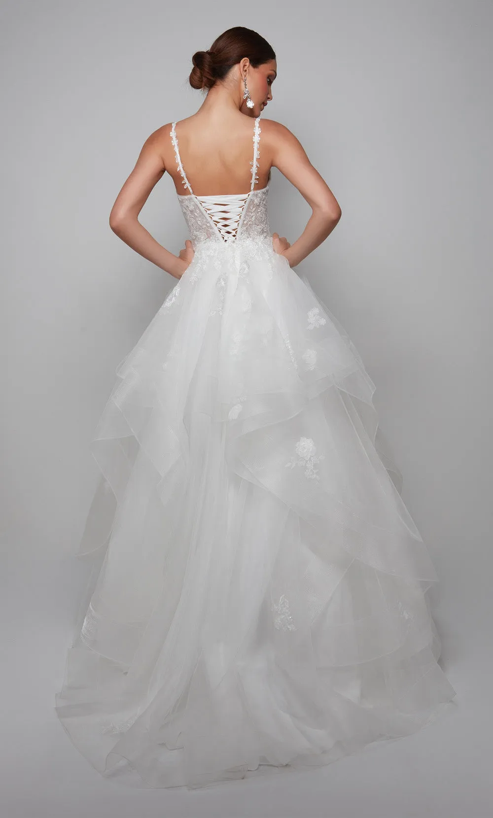ALYCE Paris 7080 Bridal Plunging Shimmery/sparkly Ballgown Dress