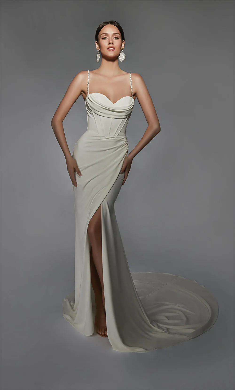 ALYCE Paris 7103 Bridal Cowl Corset Straight Dress