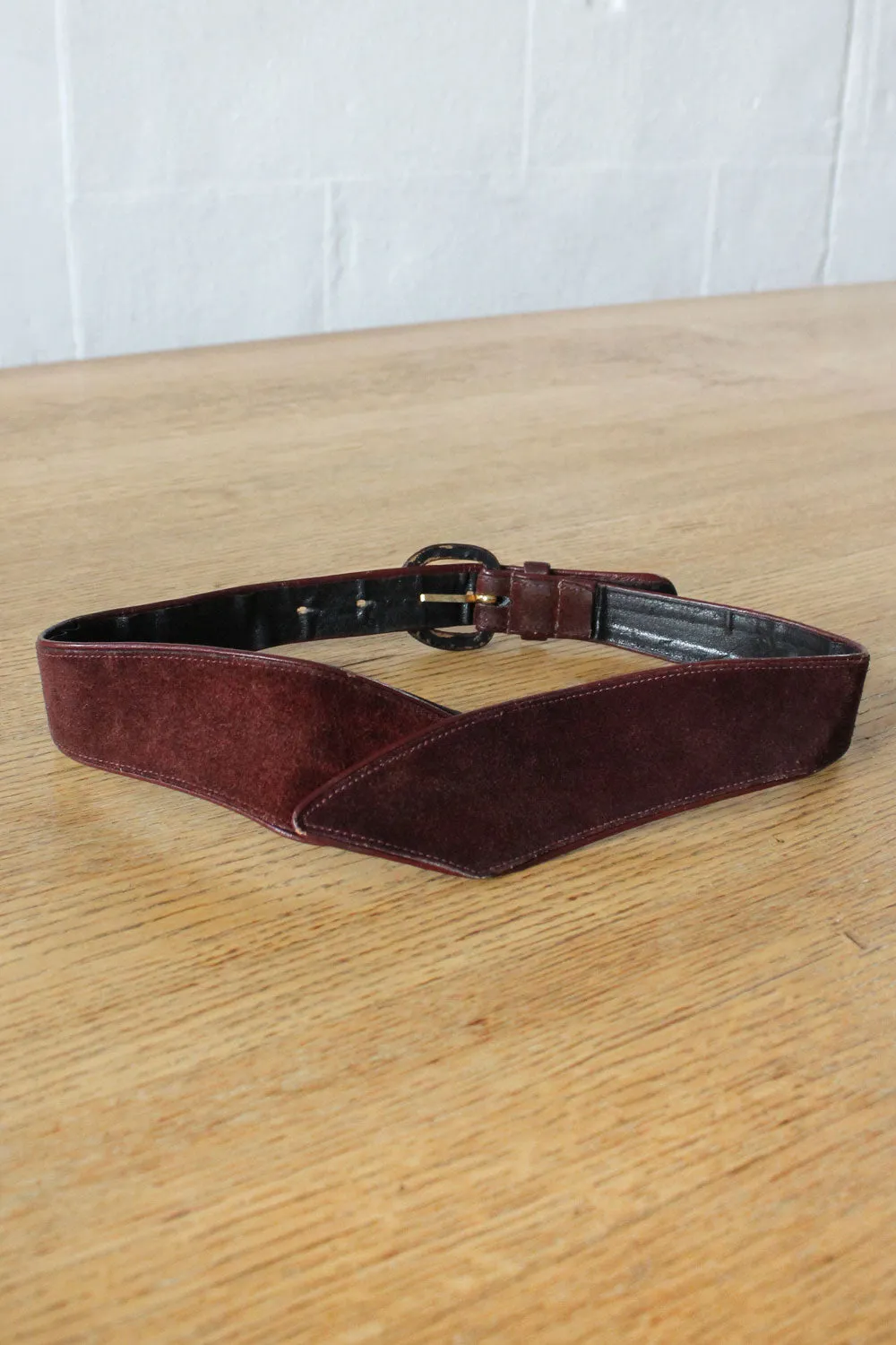 Anne Klein Eggplant Suede Belt