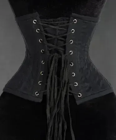 Black Cotton Double Boned Waist Cincher