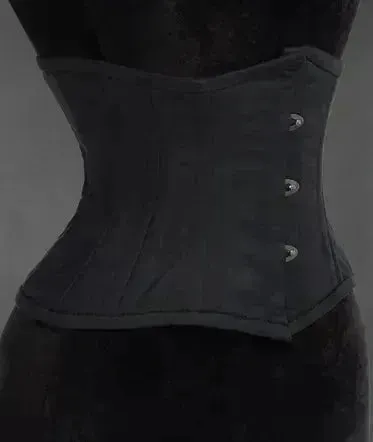 Black Cotton Double Boned Waist Cincher