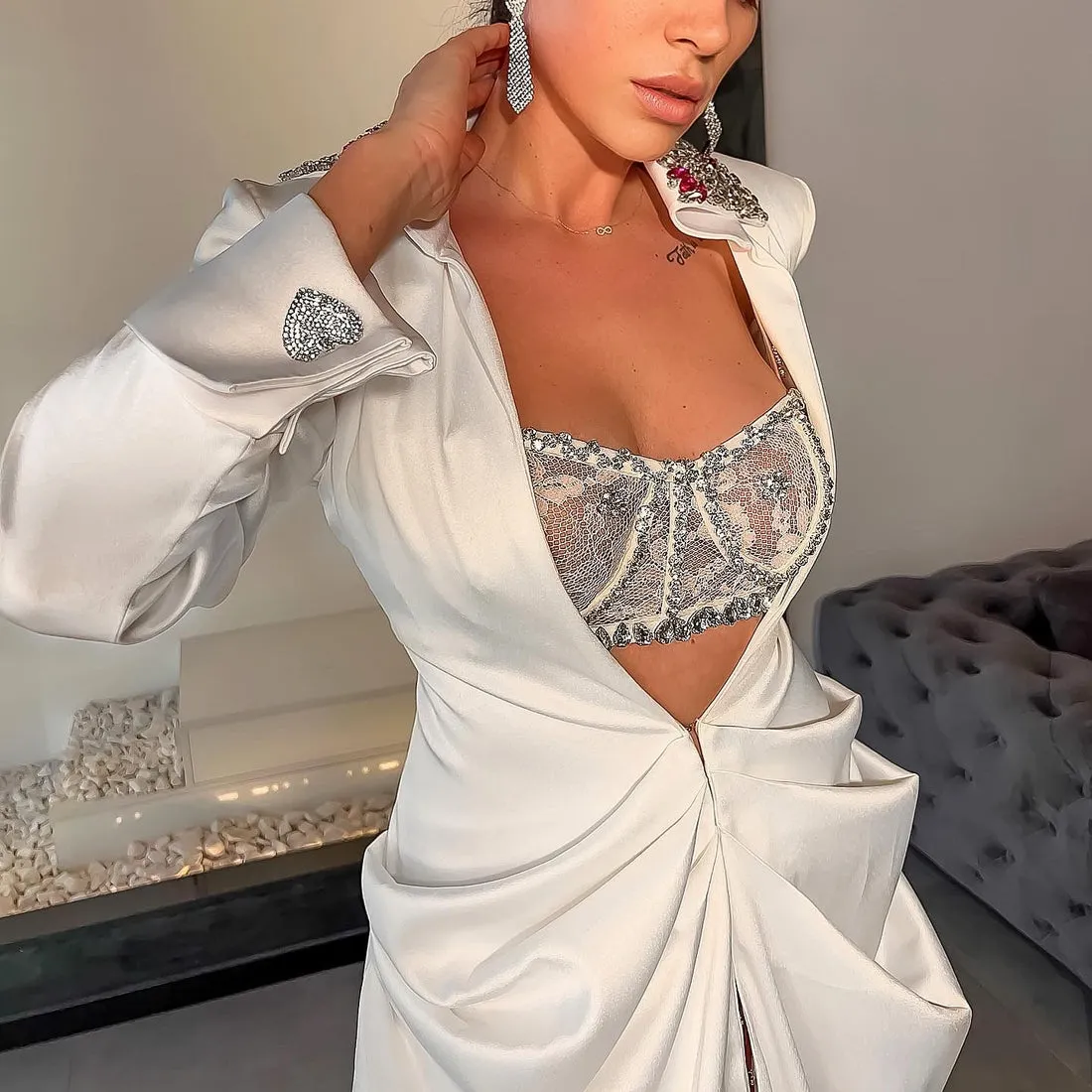 Brooke White Corset Shirt Style Wedding Dress