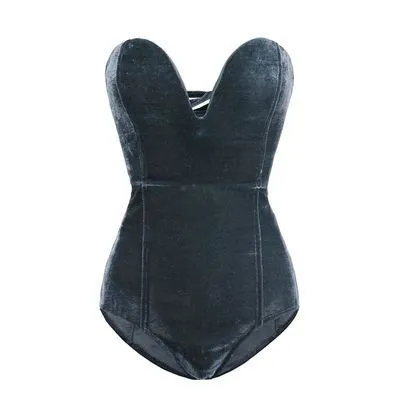 DONNA  Elegant Velvet Corset Bodysuit