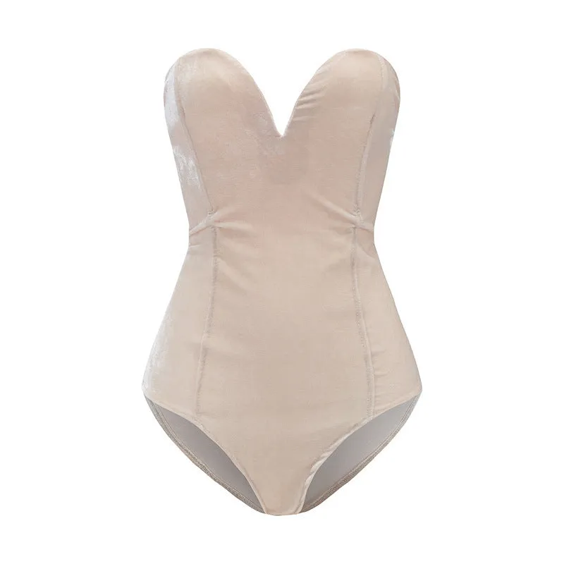 DONNA  Elegant Velvet Corset Bodysuit