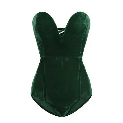 DONNA  Elegant Velvet Corset Bodysuit