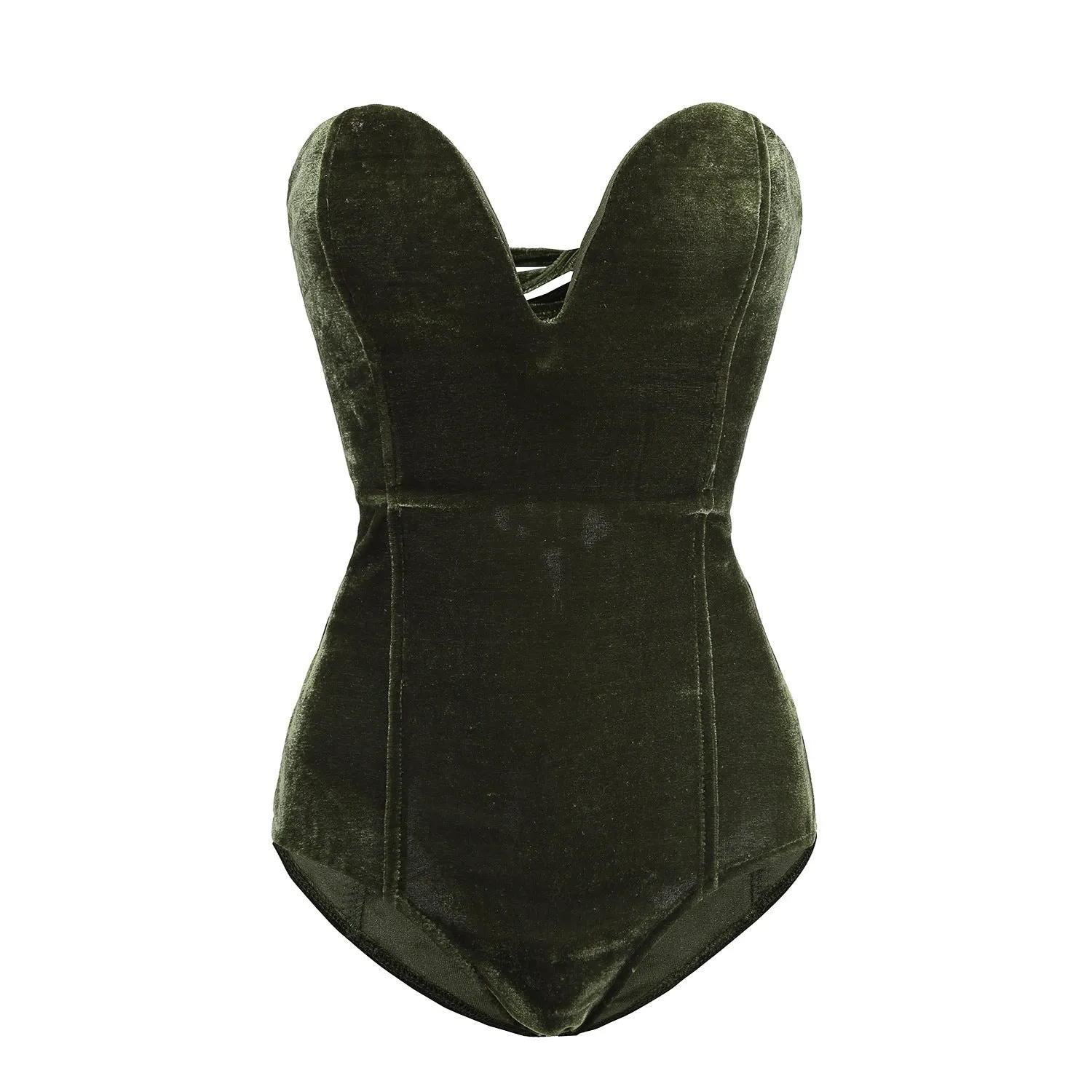 DONNA  Elegant Velvet Corset Bodysuit