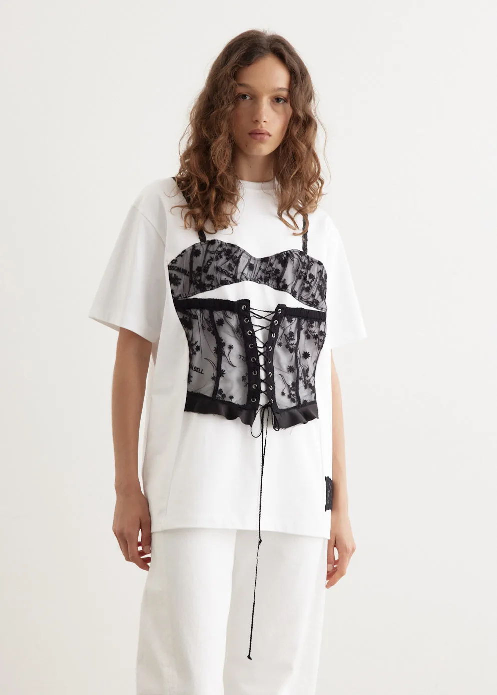 Lace Corset Oversized T-Shirt