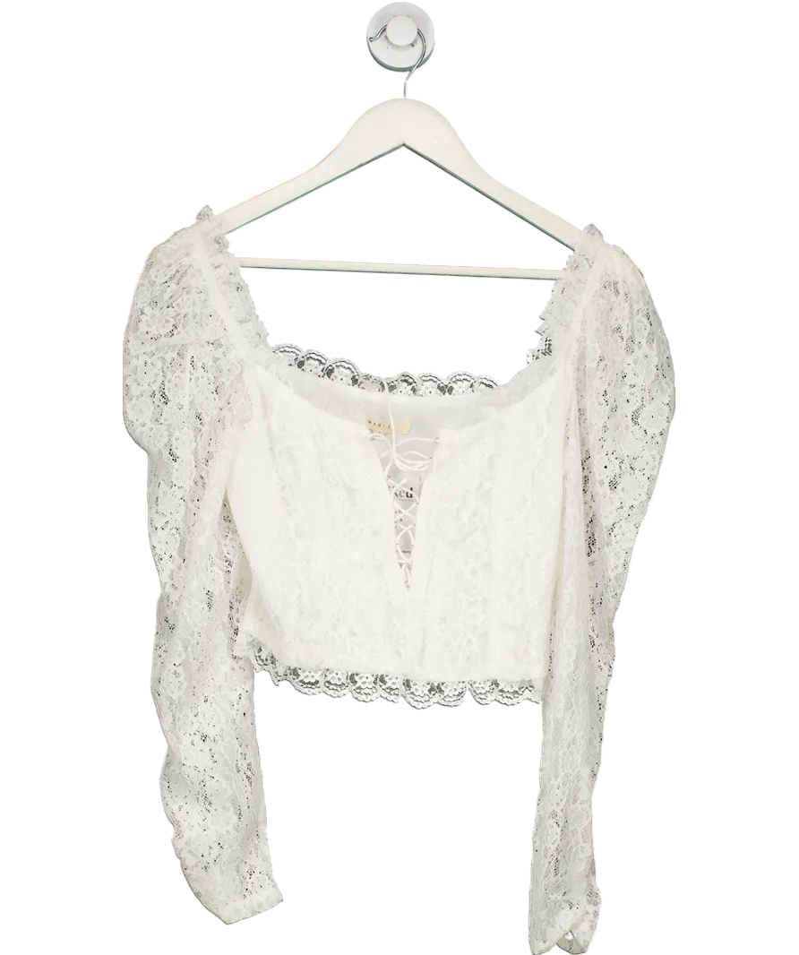 Mable White Lace Corset Top UK S