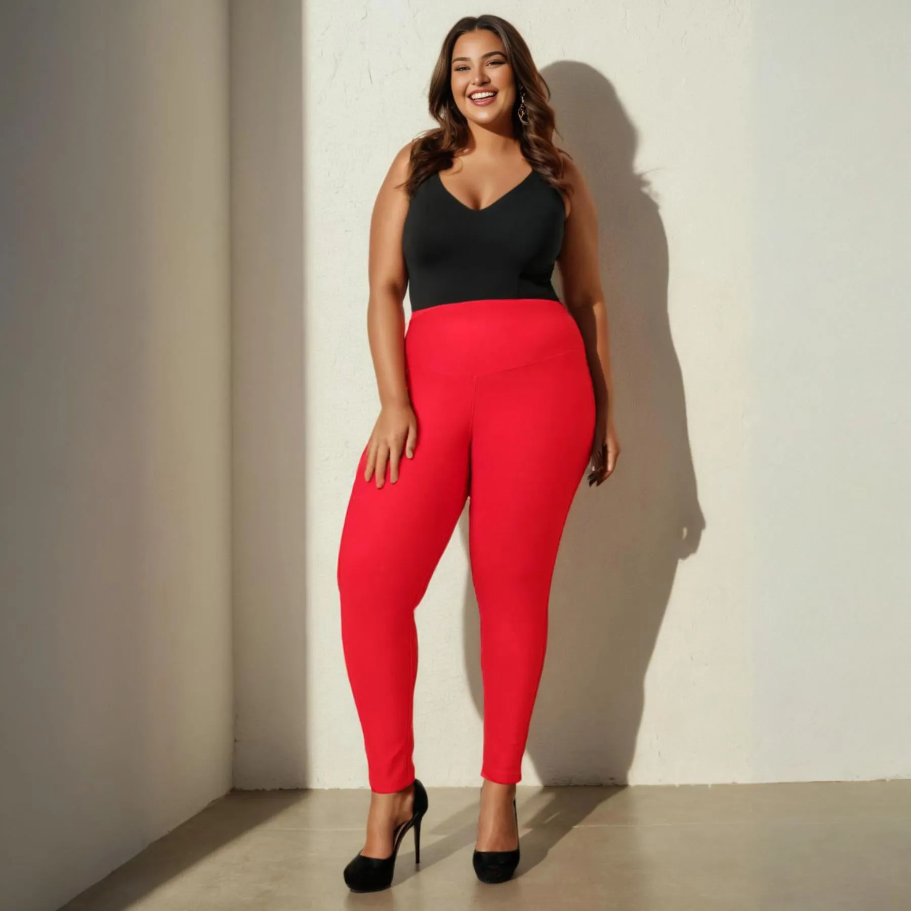 Red Tummy Tucker Jeggings