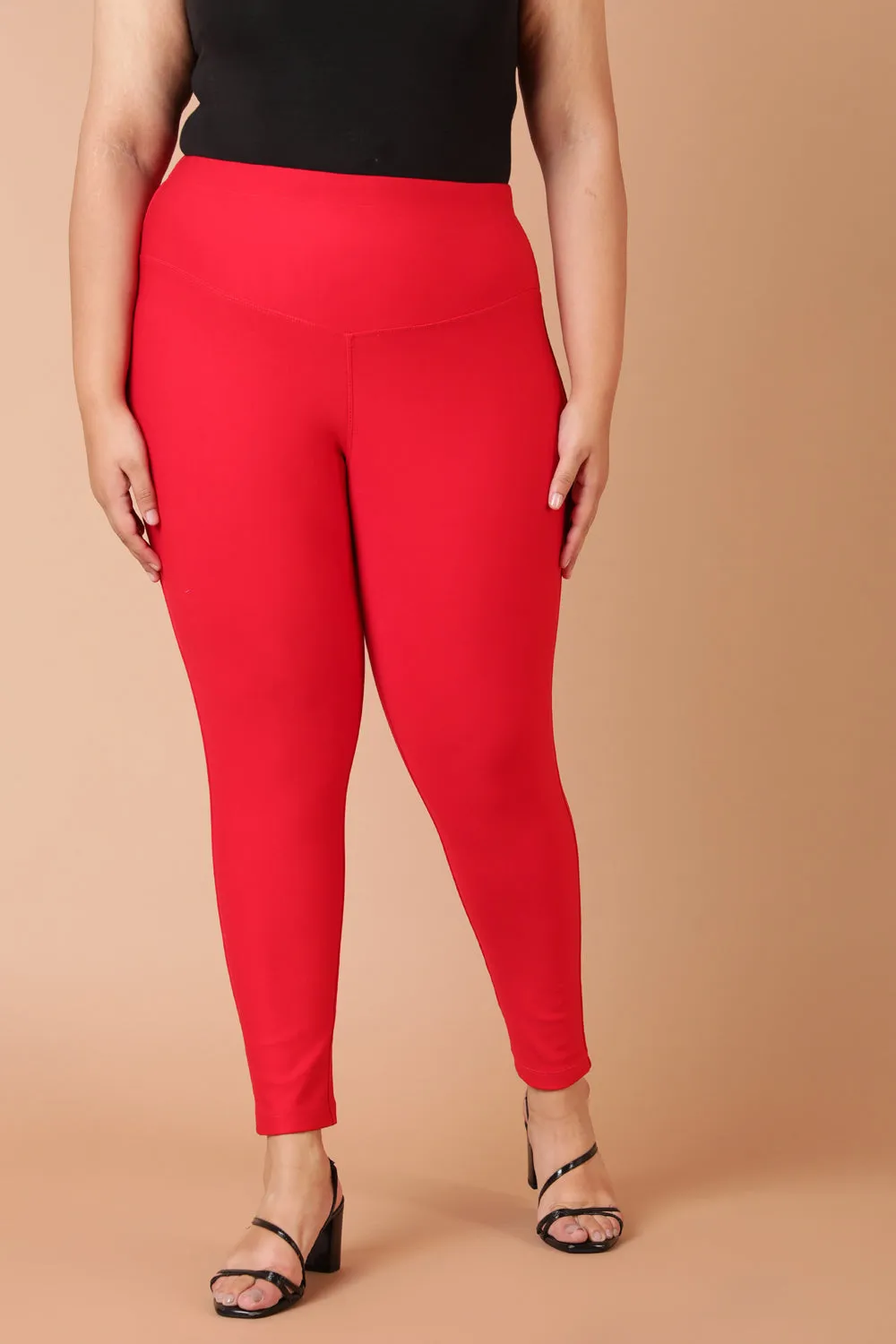 Red Tummy Tucker Jeggings