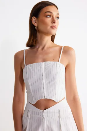 SNDYS THE LABEL ZADIE CORSET TOP - WHITE