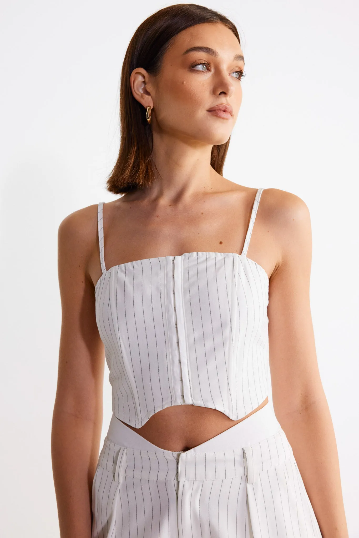 SNDYS THE LABEL ZADIE CORSET TOP - WHITE