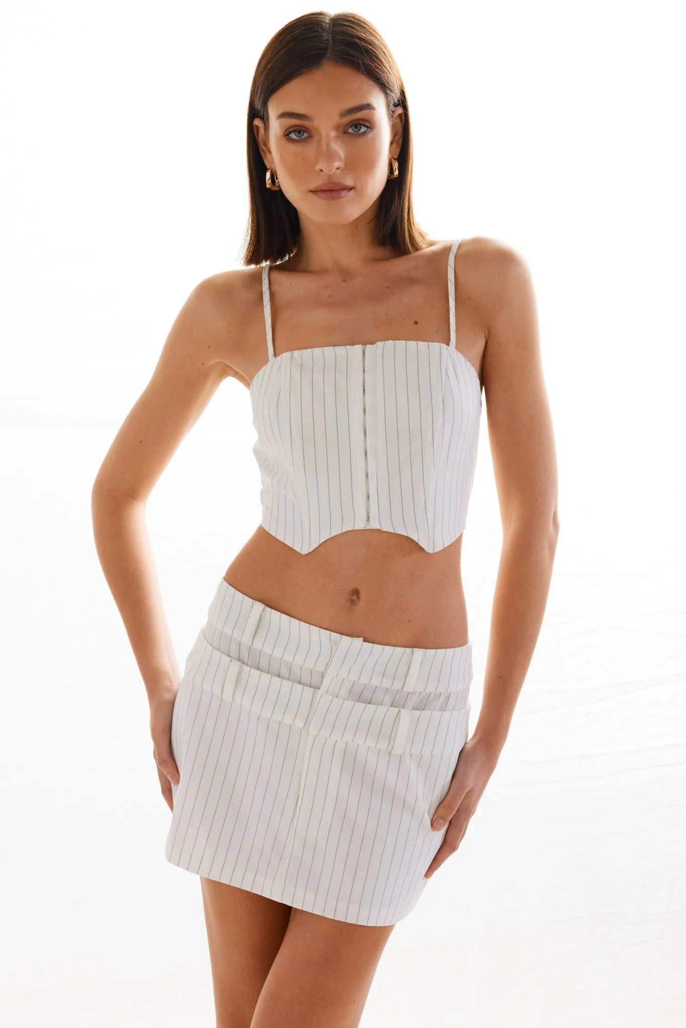 SNDYS THE LABEL ZADIE CORSET TOP - WHITE