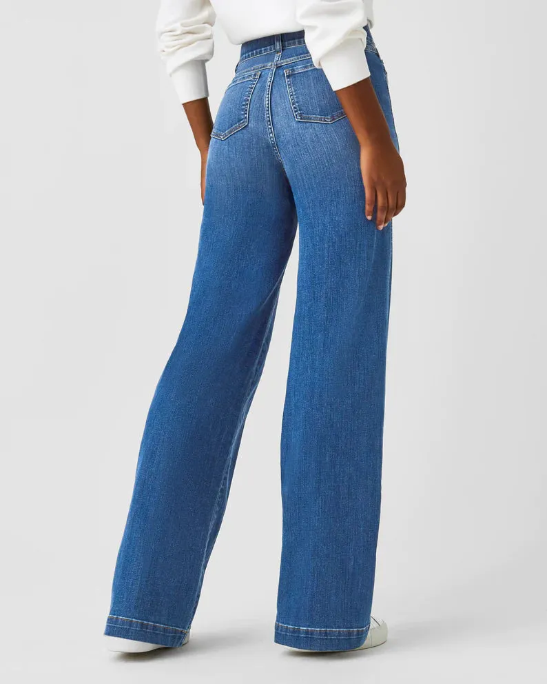Wide Leg Jeans-Raw Indigo Wash