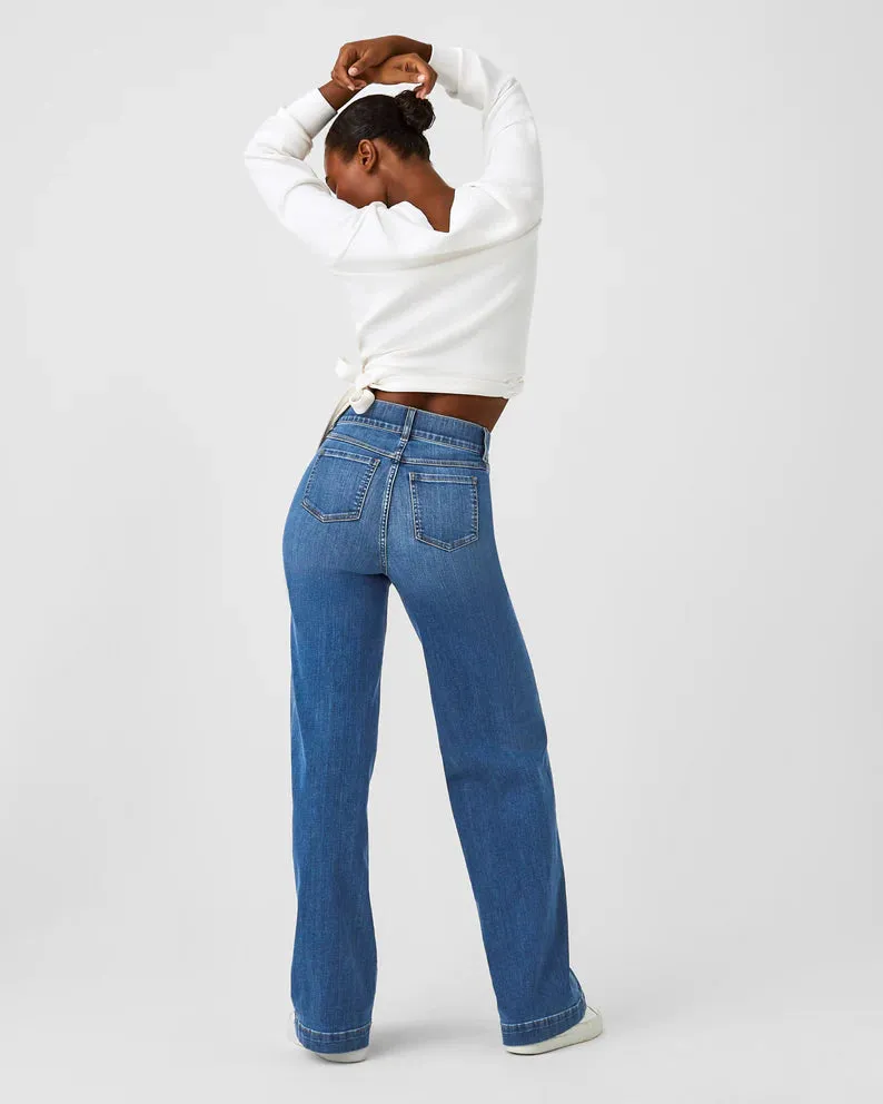 Wide Leg Jeans-Raw Indigo Wash