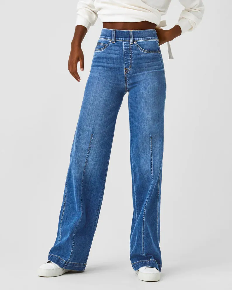 Wide Leg Jeans-Raw Indigo Wash