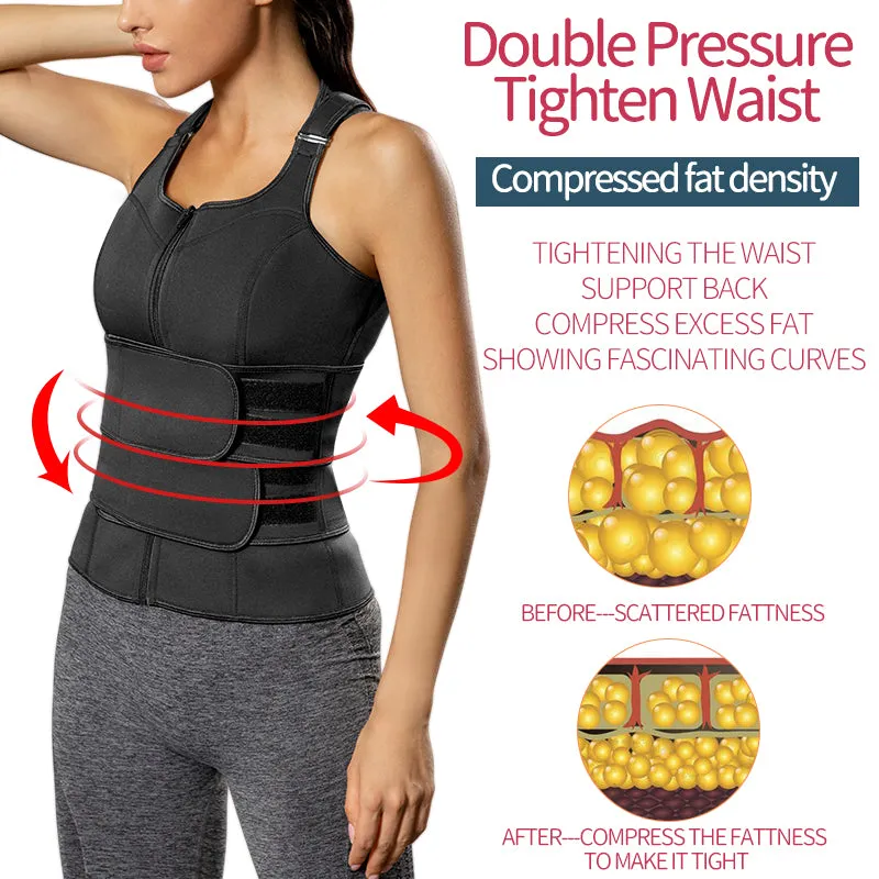 Women Waist Trainer Body Shaper Neoprene Sauna Sweat Suit Belly Slimming Sheath Modeling Trimmer Belt Weight Loss Corset Top